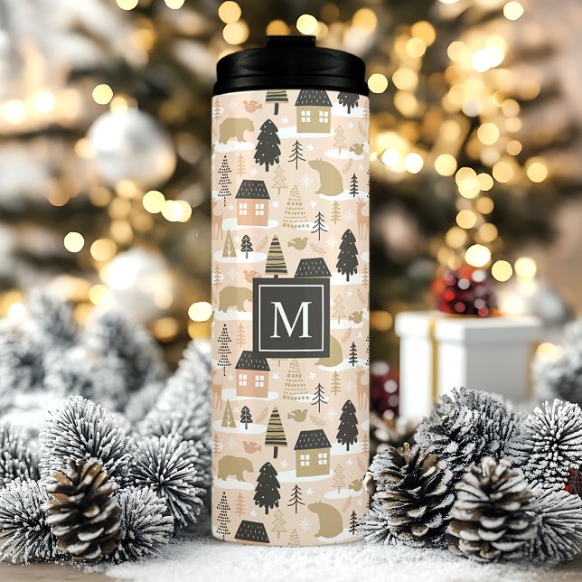 Personalized Christmas Bear Village Thermal Tumbler (Creator Uploaded)