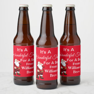 Personalized Christmas Beer Bottle Label