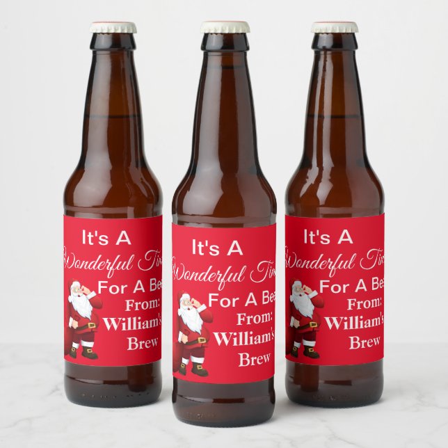 Personalized Christmas  Beer Bottle Label (Bottles)