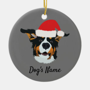Personalized Christmas Bernese Mountain Dog Ceramic Ornament