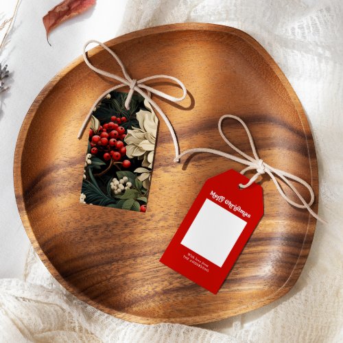 Personalized Christmas Berries Flowers  Leaves Gift Tags