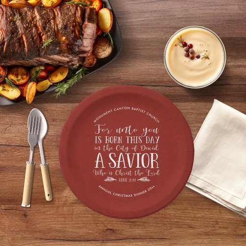 Personalized Christmas Bible Verse Typography Paper Plates