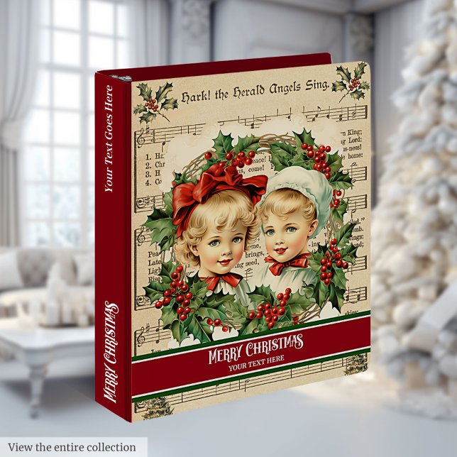 Personalized Christmas Binder with Holly Berries (Personalized Christmas Binder with Holly Berries)