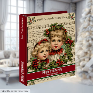 Personalized Christmas Binder with Holly Wreaths