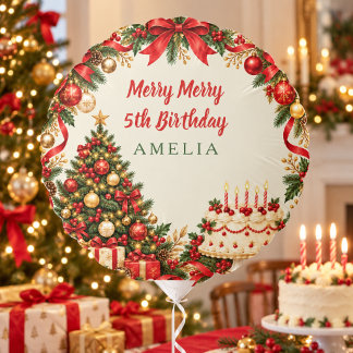 Personalized Christmas Birthday Balloon