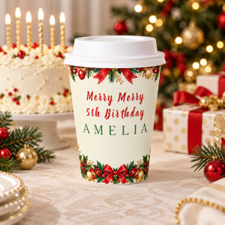 Personalized Christmas Birthday Paper Cup