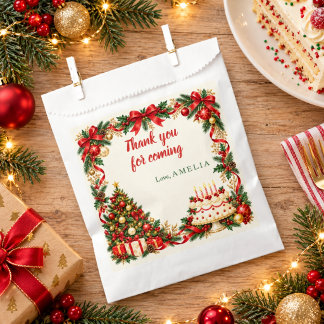 Personalized Christmas Birthday Thank You Favor Bag