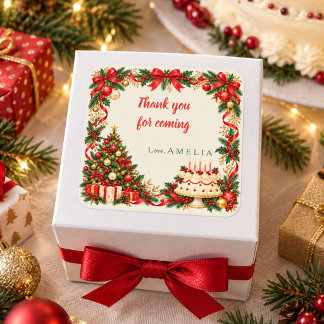 Personalized Christmas Birthday Thank You Sticker