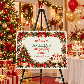 Personalized Christmas Birthday Welcome Banner Foam Board