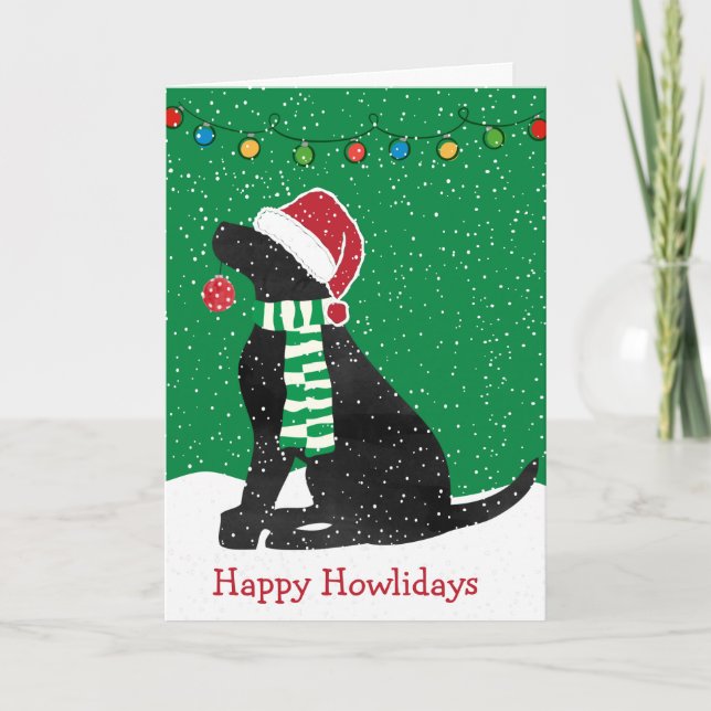 Personalized Christmas Black Lab Holiday Dog (Front)