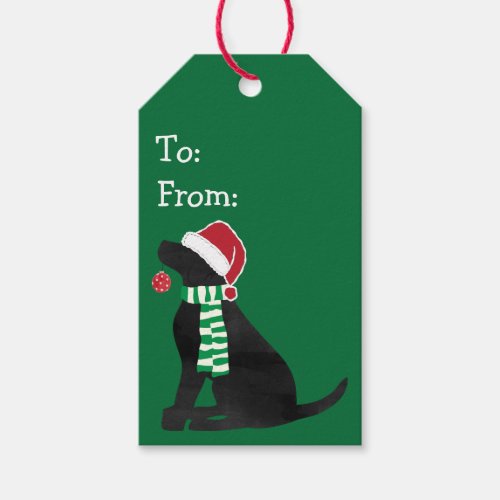 Personalized Christmas Black Lab Holiday Dog Gift Tags