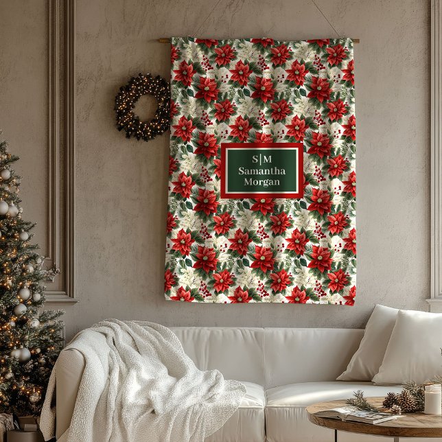 Personalized Christmas Blanket Classic Floral Look (Personalized Christmas Blanket Classic Floral Look)