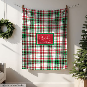 Personalized Christmas Blanket Classic Plaid Gift