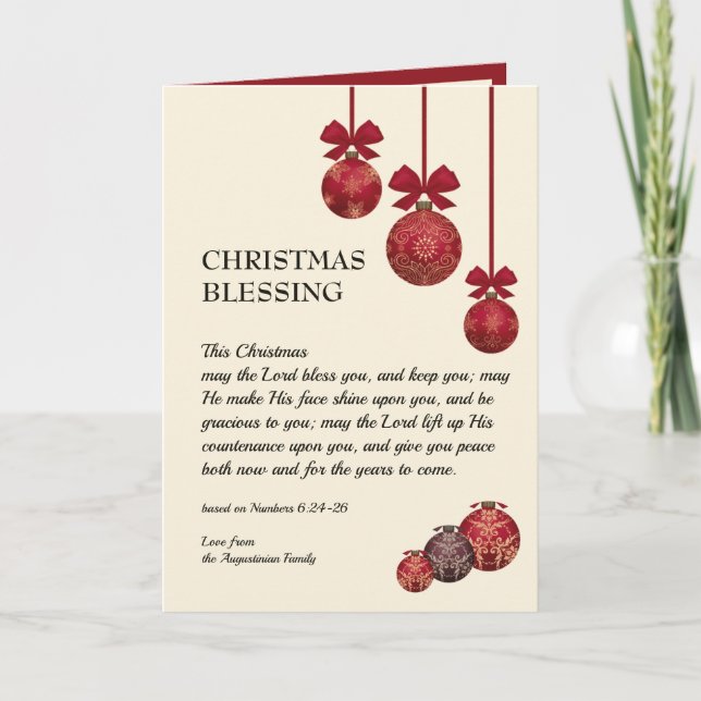 Personalized CHRISTMAS BLESSING Christmas Holiday Card (Front)