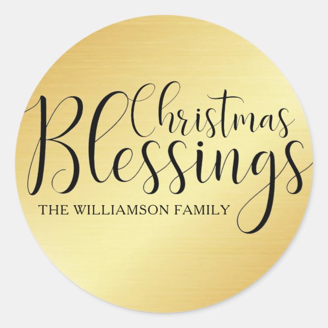 Personalized Christmas Blessings Envelope Seal (Front)