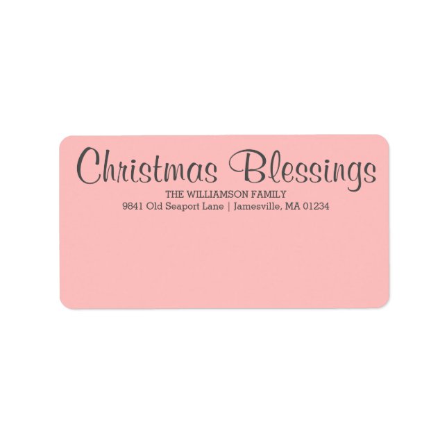 Personalized Christmas Blessings Mailing Label (Front)