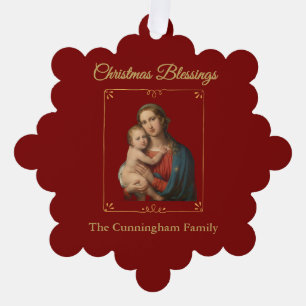 Personalized Christmas Blessings Ornament Card