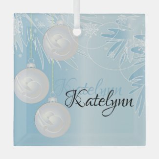 Personalized Christmas Blue and White