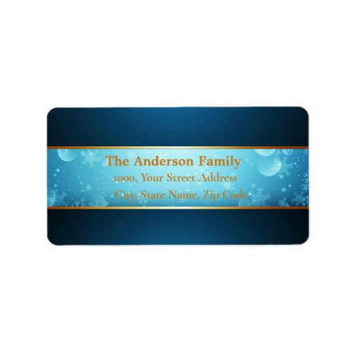 Personalized Christmas Blue Snowflakes  Label