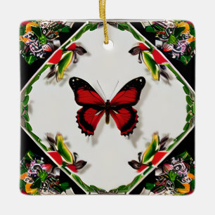 Personalized Christmas Butterfly Personalized Name Ceramic Ornament