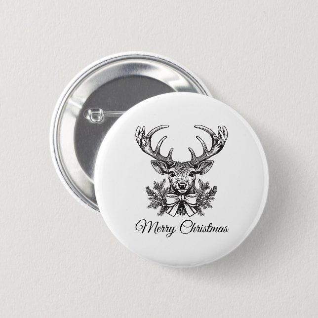Personalized Christmas Button–Custom Seasonal Pin (Front & Back)
