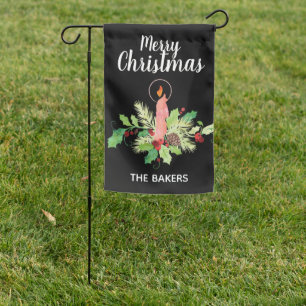 Personalized   Christmas Candle   Merry Christmas Garden Flag