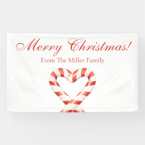 Personalized Christmas Candy Cane Heart  Banner