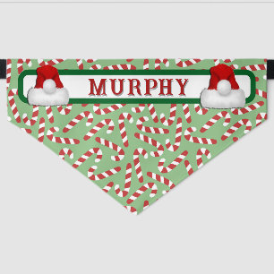 Personalized Christmas Candy Pet Bandana Collar