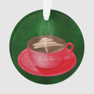 Personalized Christmas Cappuccino Art Ornament