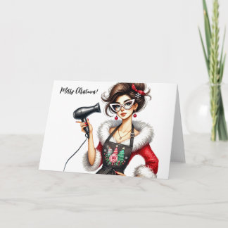 Personalized Christmas Card for Chic Hairdresser