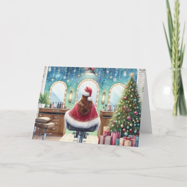 Personalized Christmas Card for Hairdresser (Front)