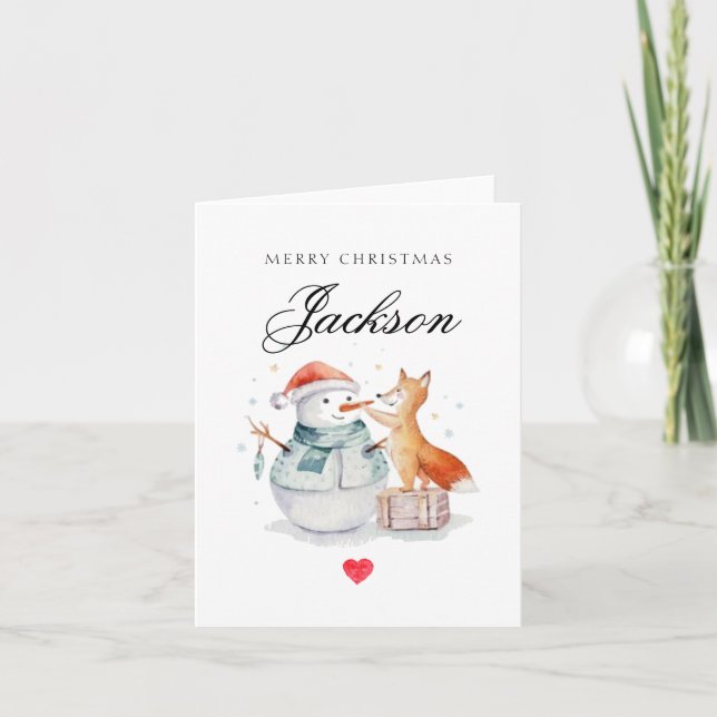 Personalized Christmas Card For Kids  Holiday Card (Front)