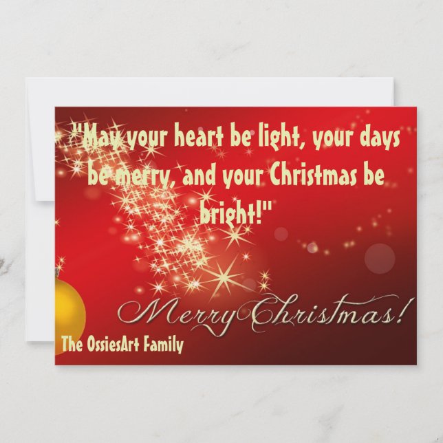 Personalized Christmas Card. Replace Name with you Holiday Card (Front)