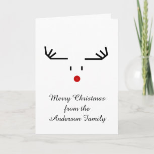 Personalized Christmas Card - Rudolph Red Nose