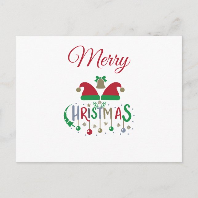 Personalized Christmas Card Santa Hats Ornaments (Front)