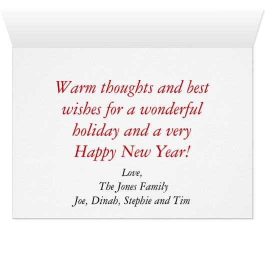 Personalized Christmas Card Template (Inside Horizontal (Bottom))