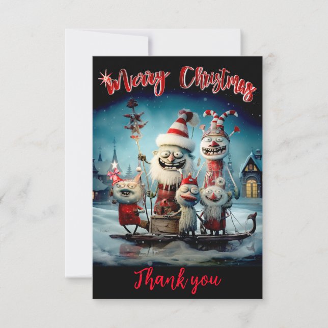 Personalized  Christmas card thank you (Front)