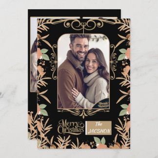 Personalized Christmas Card - Watercolor Floral