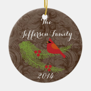 Personalized Christmas Cardinal Family Ornament