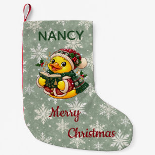 Personalized Christmas Caroler Rubber Duck Small Christmas Stocking