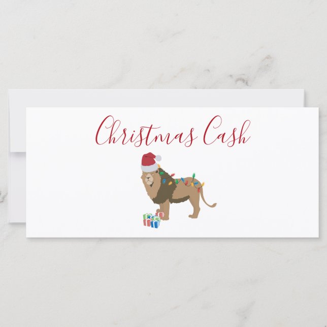 Personalized Christmas Cash Money Funny Lion (Front)