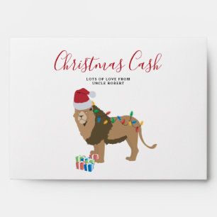 Personalized Christmas Cash Money Funny Lion Envelope