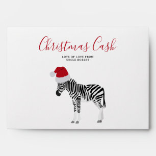 Personalized Christmas Cash Money Funny Zebra Envelope