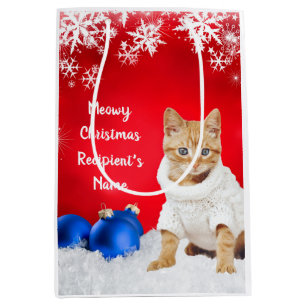 Personalized Christmas Cat Gift Bag