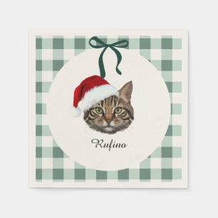 Personalized Christmas Cat Napkins – Set of 50