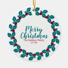 Personalized Christmas Ceramic Ornament