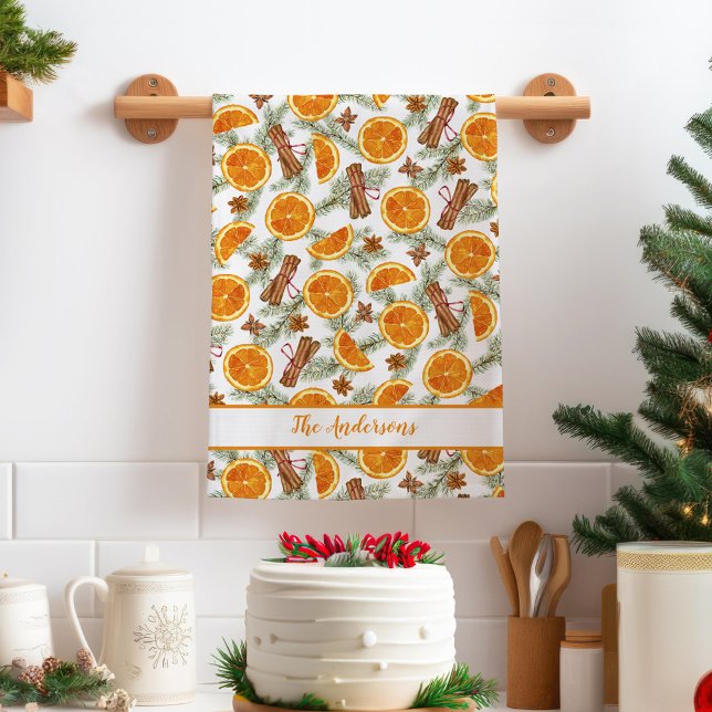 Personalized Christmas Citrus Kitchen Towel (Creator Uploaded)