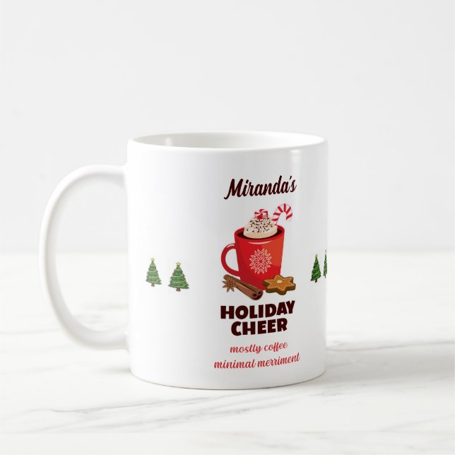 Personalized Christmas Coffee Lover  Mug (Left)