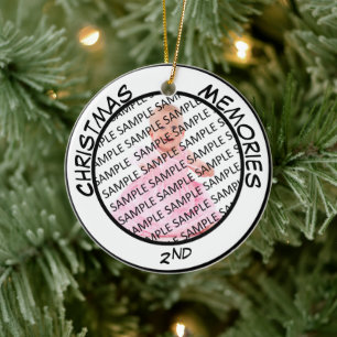 Personalized Christmas Commemorative Add Year Ceramic Ornament