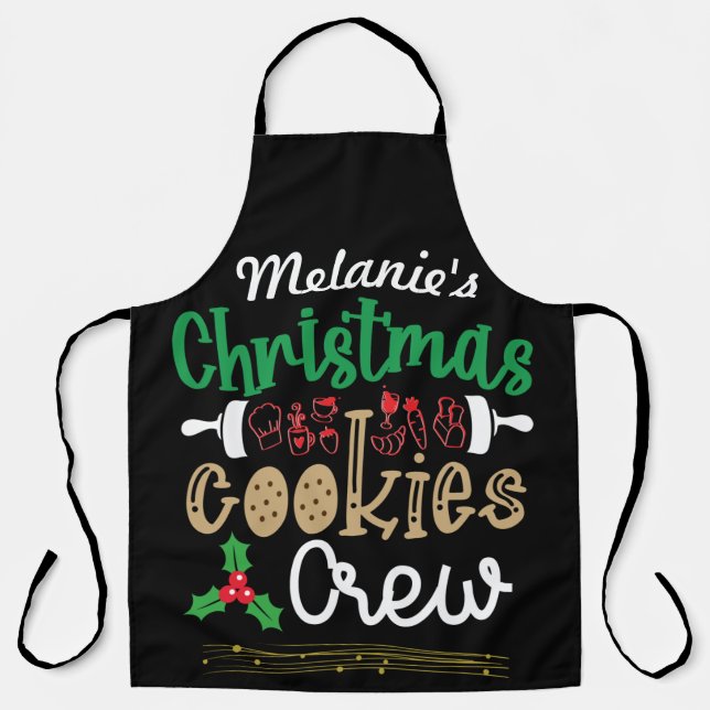 Personalized Christmas Cookie All-Over Print Apron (Front)